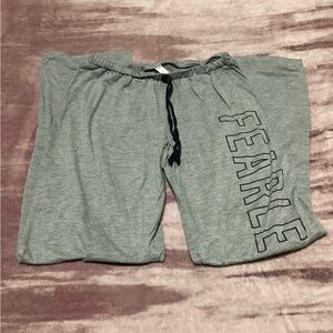 Gray Lounge Pants with Fearless Print